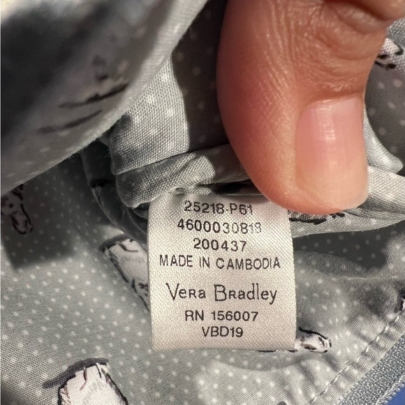 🐻⛷ VERA BRADLEY Brush Cosmetic BEARY MERRY Makeup Accessories Bag GUC - Picture 6 of 6